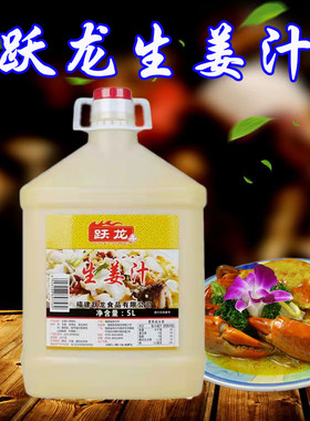 跃龙生姜汁5L 1桶包邮餐饮大包装姜汁五谷鱼粉酸菜鱼伟丰姜汁腌鱼
