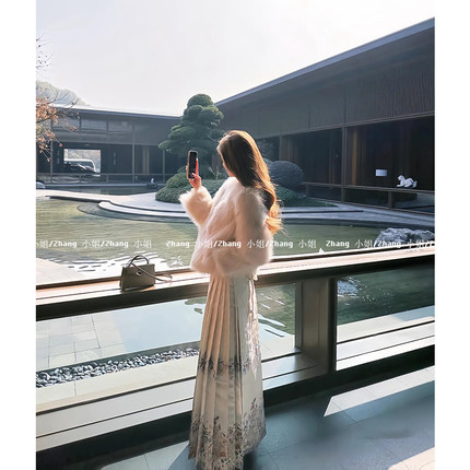 新中式国风织金改良马面裙套装女秋冬婚服婚礼收腰系带汉服半身裙