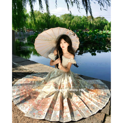 新中式国风改良汉服马面裙上衣套装女秋冬新款绝美成人礼晚礼服裙