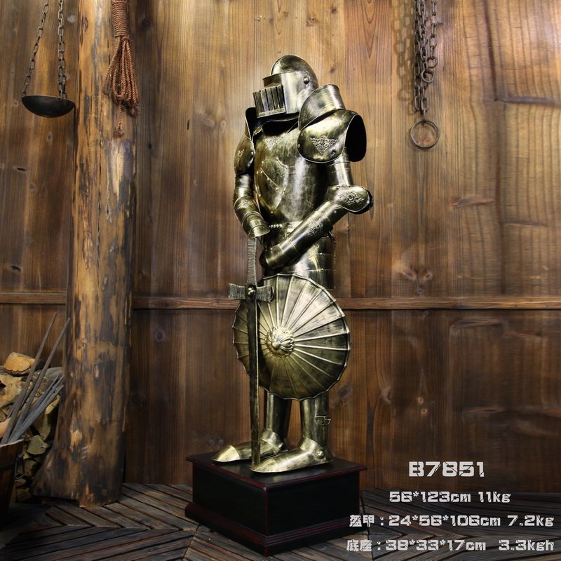 中世纪盔甲古罗马模型金属铁皮工艺复古怀旧酒吧摆设欧式创意新品