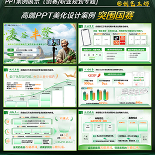 高端PPT模板绿色含字体设计元素VIP素材NE高质量美化设计素材优质