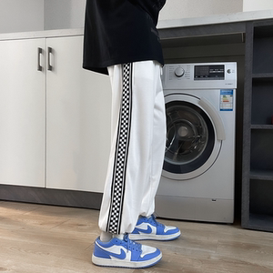 2023春季新款棋盘格港风青少年缩脚休闲运动卫裤 KK29- P45,男装休闲裤,星座101A-1