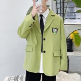 2023年春季小西装男士日系港风宽松潮帅气西服外套上衣XZ02P95，男装西服，星座101A-1