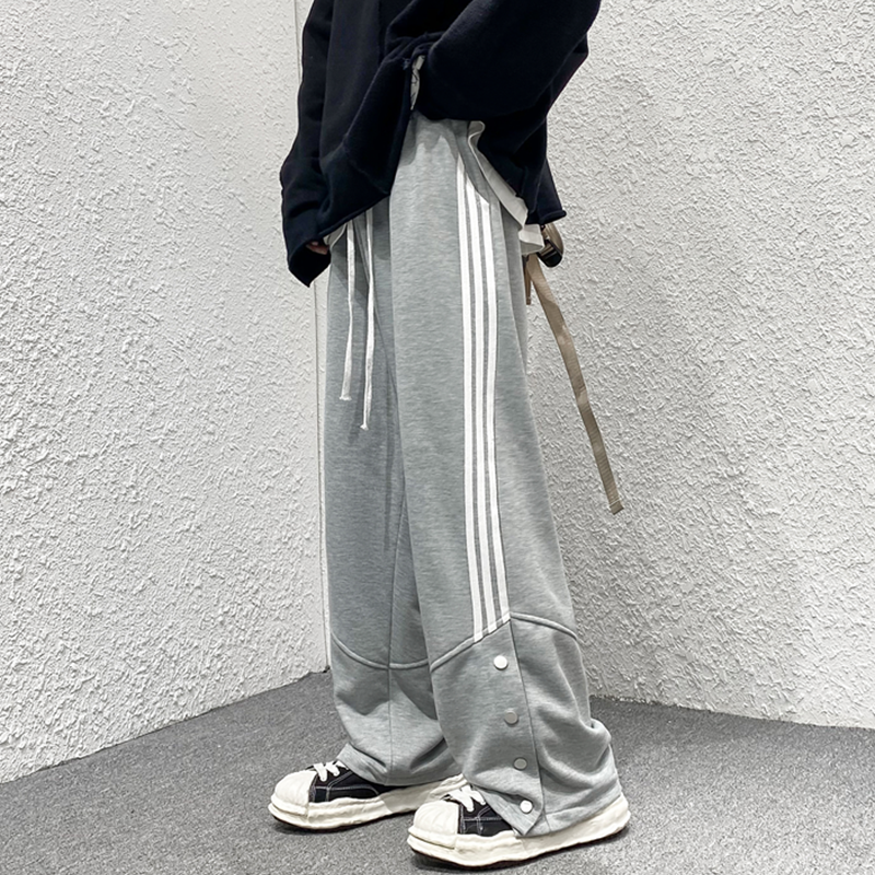 2023春季四季款条纹加绒卫裤KK03普通P45加绒P50，男装休闲裤，星座101A-1