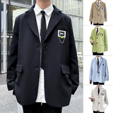 2023年春季小西装男士日系港风宽松潮帅气西服外套上衣XZ02P95，男装西服，星座101A-1