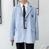 2023年春季小西装男士日系港风宽松潮帅气西服外套上衣XZ02P95，男装西服，星座101A-1