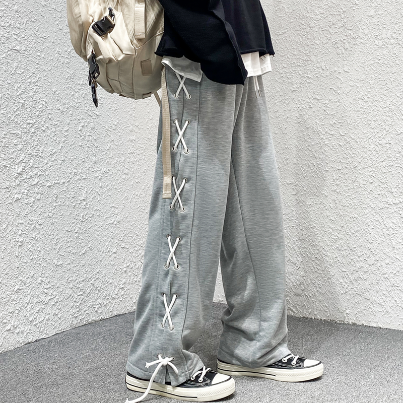 2023春装四季款穿绳港风卫裤男女运动裤KK08-常规P35加绒P40,男装休闲裤,星座101A-1
