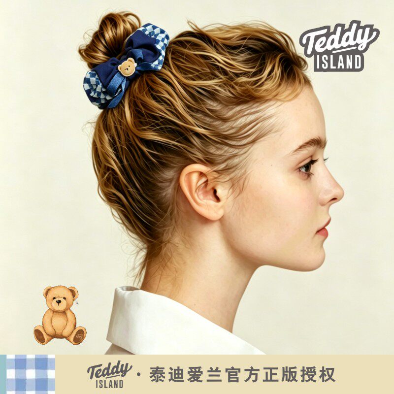 正版泰迪爱兰teddy韩国儿童扎马尾头花发绳绑头发头绳大肠发圈女