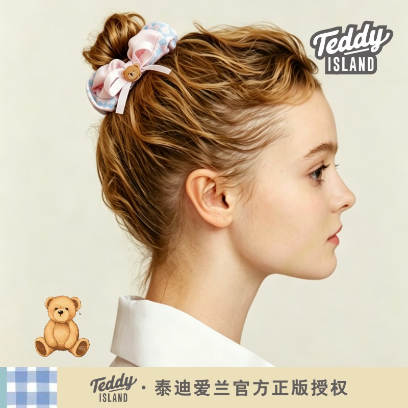 正版泰迪爱兰teddy不伤发女童头花扎丸子头皮筋头绳儿童大肠发圈