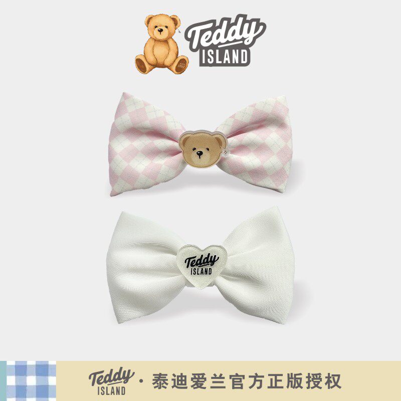 正版泰迪爱兰teddy韩国蝴蝶结对夹侧边刘海夹儿童发卡发夹头饰女