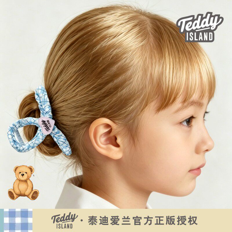 正版泰迪爱兰teddy高级感儿童抓夹发饰女童后脑勺鲨鱼夹头饰发夹