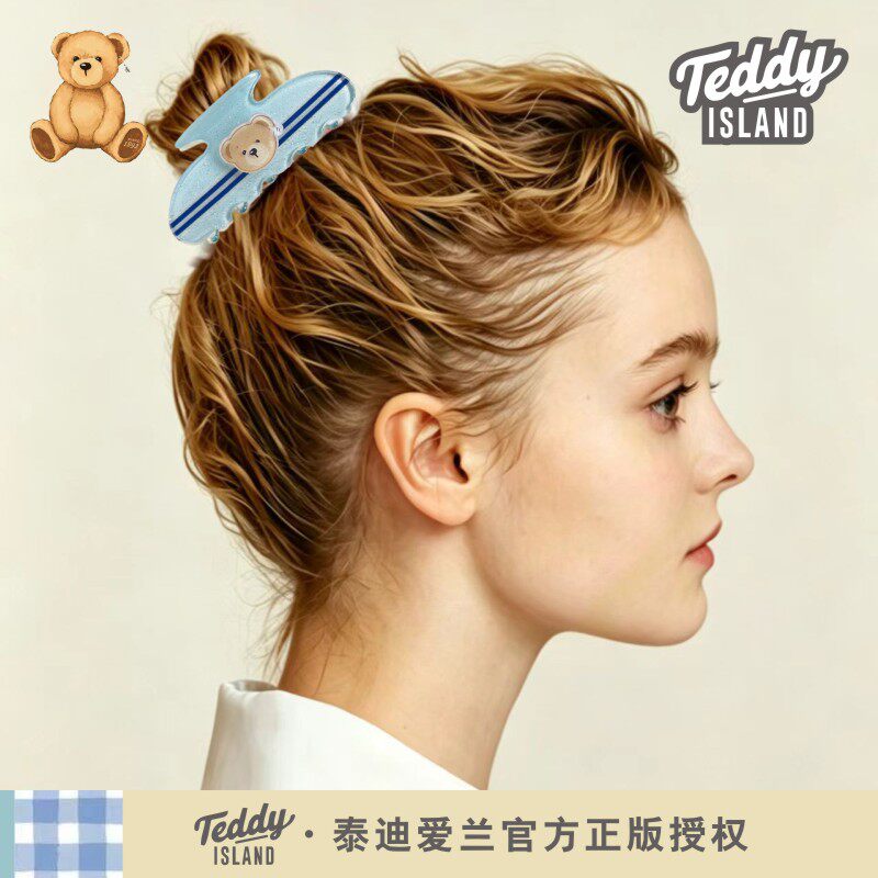 正版泰迪爱兰teddy韩国版亚克力中号抓夹后脑勺发抓盘发洗澡发夹