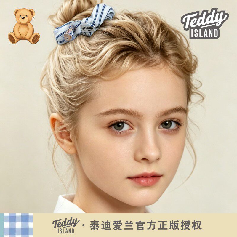 正版泰迪爱兰teddy女生头花扎头发皮筋头饰头饰头绳学院风大肠圈