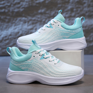 女鞋飞织鞋春秋低帮网布面轻便透气缓震运动鞋