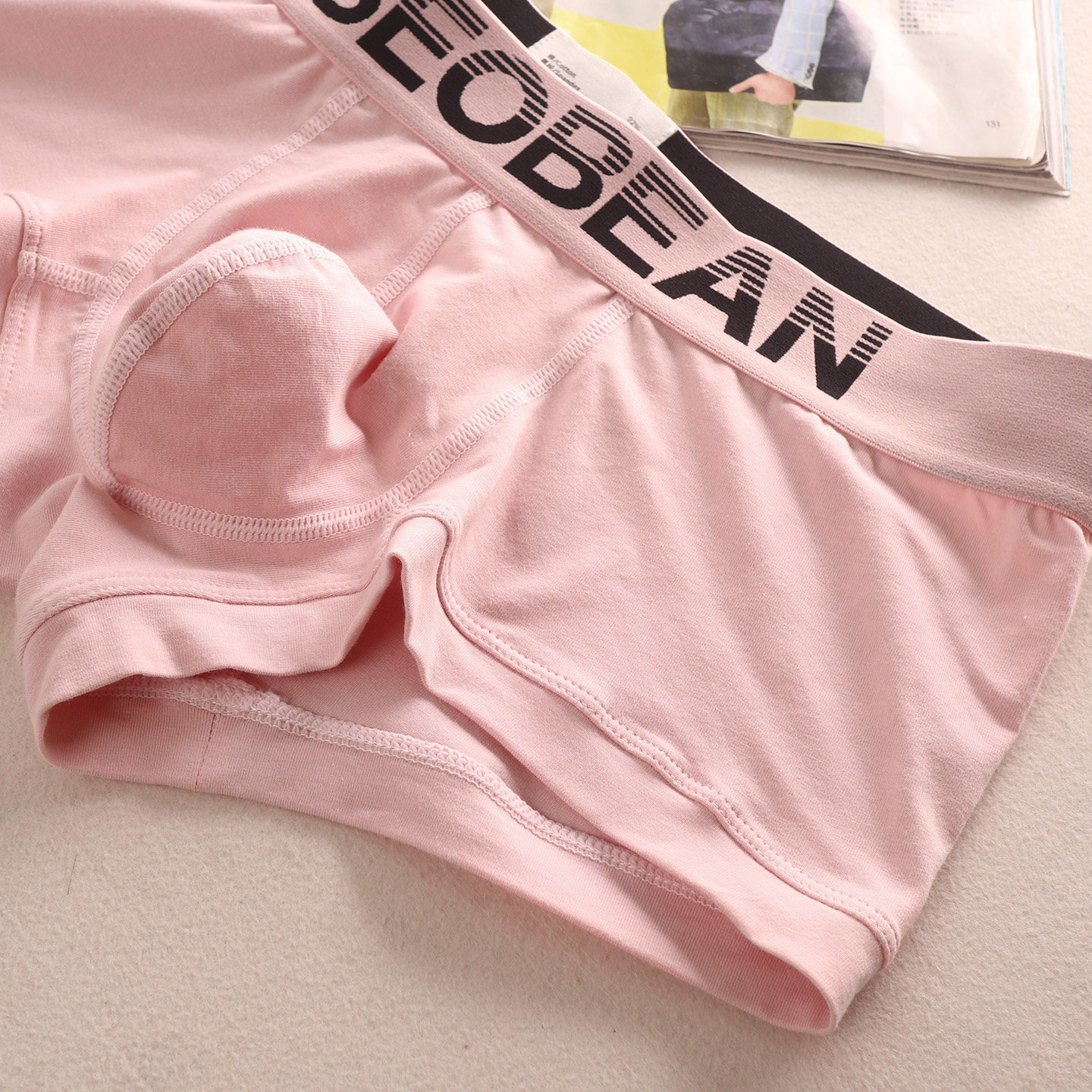 纯色简约纯棉宽腰商务男士内裤