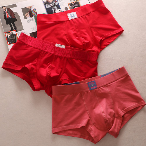 马年吉祥时髦大红色青年男士内裤