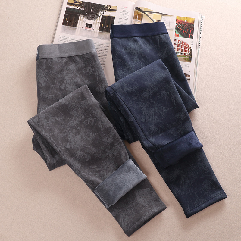 高品质加绒加厚男士保暖裤