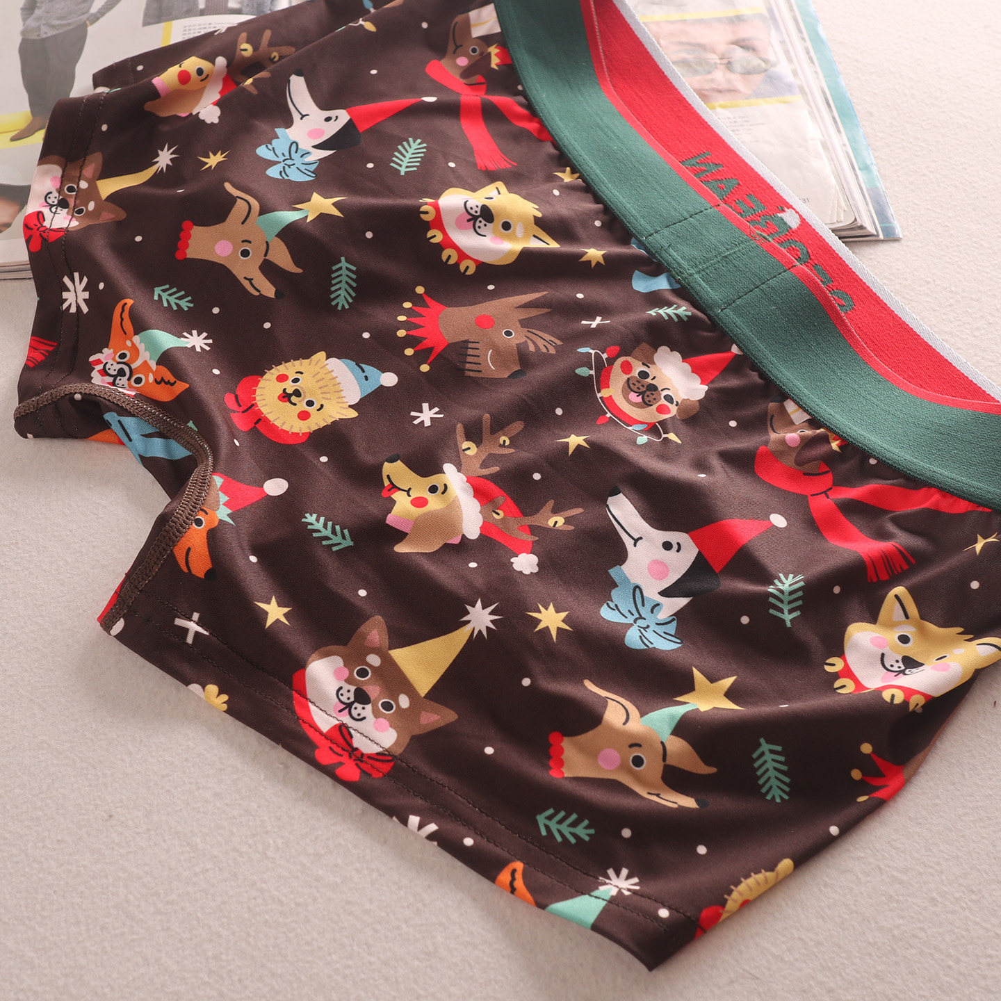 新年圣诞欧美风格印花男士内裤