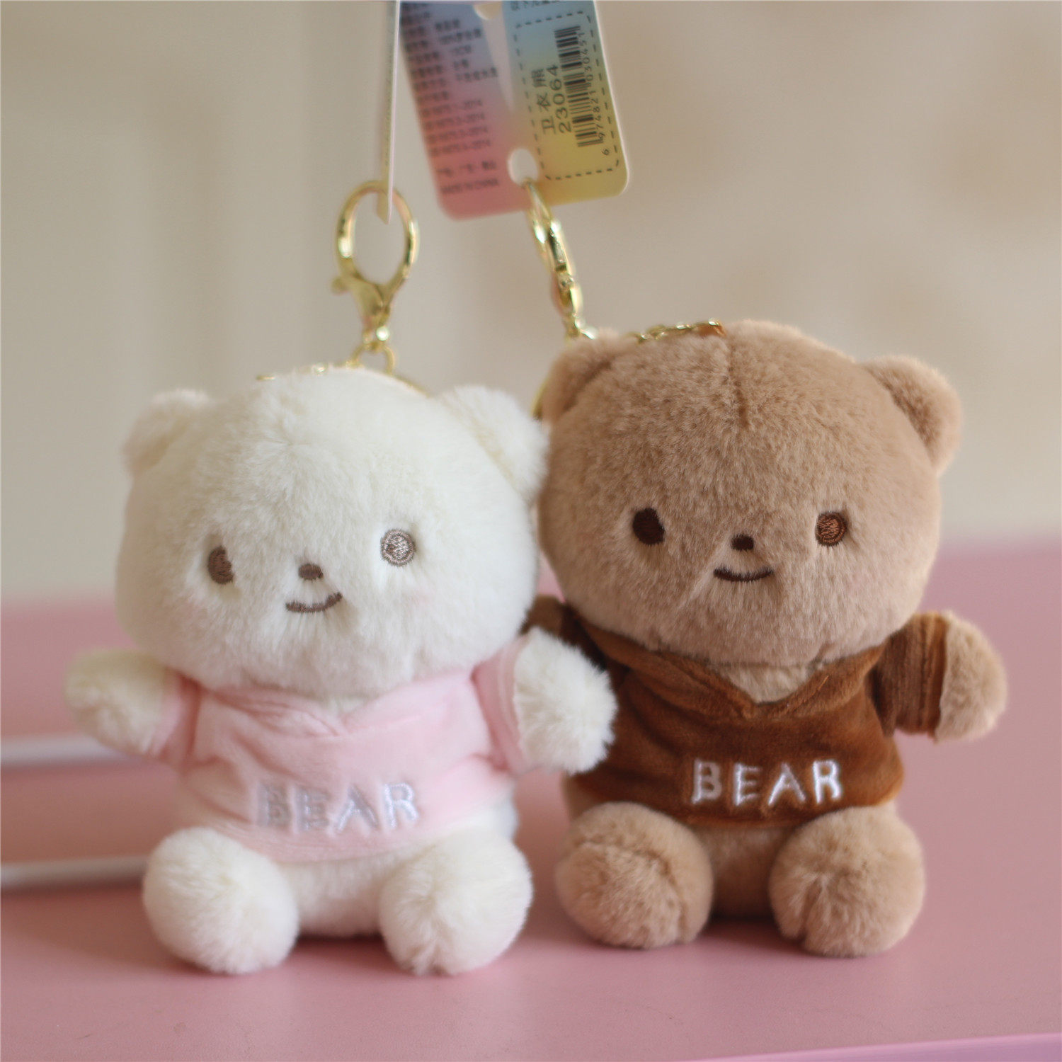 可爱卡通小熊泰迪熊毛绒玩具情侣钥匙扣背包玩偶小挂件公仔挂饰品
