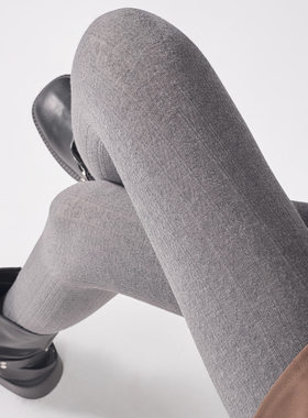 麻花纹灰色连裤袜女秋冬款纯色高腰打底裤外穿显瘦不掉裆纯棉袜子