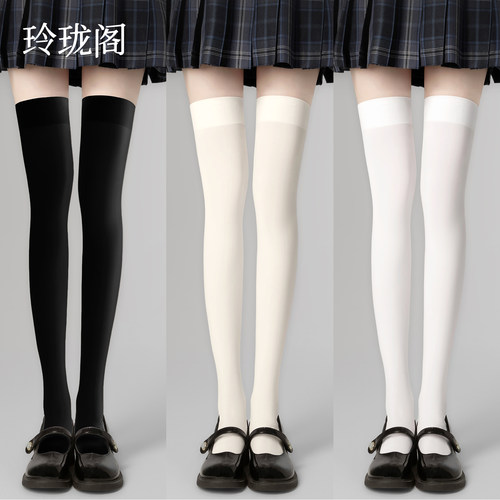 白色过膝袜子女夏季新款