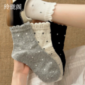 袜子女款 纯棉短筒袜白色短袜ins潮可爱女生低筒袜新款 女士中筒袜