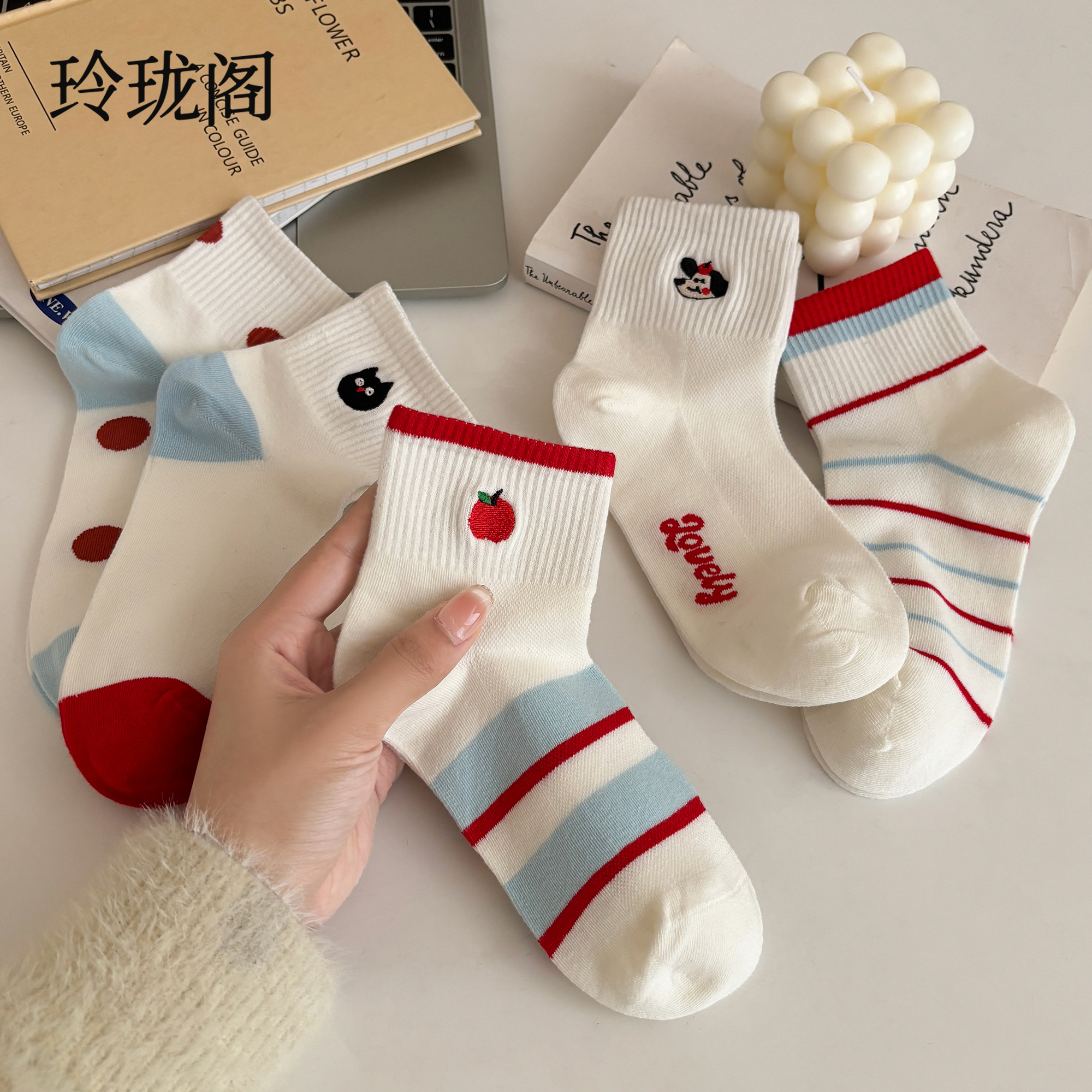 【卡通可爱小狗】好搭配的短袜