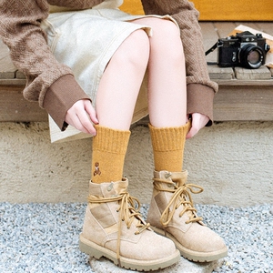 保暖羊毛袜加厚袜子女冬季加绒毛巾袜毛圈中筒袜韩版学院风短靴袜