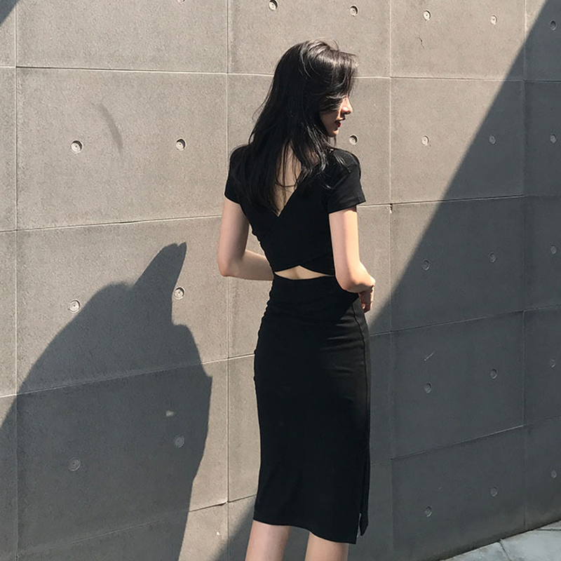 ÐÔ¸ÐÅ®×°ÔçÇï¶±³ºÚɫҹ³¡ÐÞÉíÏÔÊÝÁ¬ÒÂȹ×ÓÏÄ2018пîÖг¤¿îÆøÖÊ