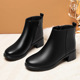 女鞋 中年妈妈鞋 靴子 黑色经典 工作鞋 中老年棉鞋 加绒短靴女靴子皮鞋