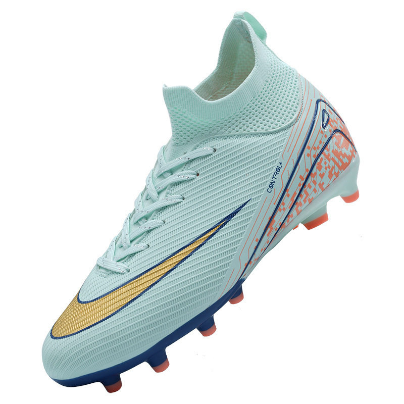 跨境刺16欧洲杯青少年AG长钉TF碎钉高帮足球鞋男女草地训练运动鞋