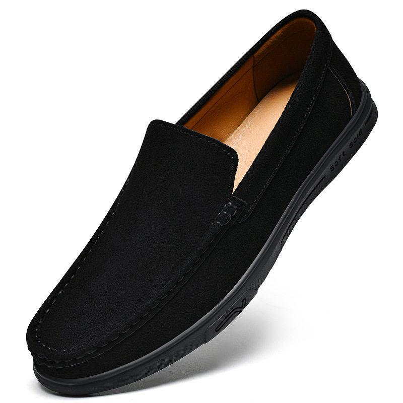 跨境豆豆鞋男懒人鞋驾车鞋一脚蹬乐福鞋软底透气英伦时尚休闲皮鞋