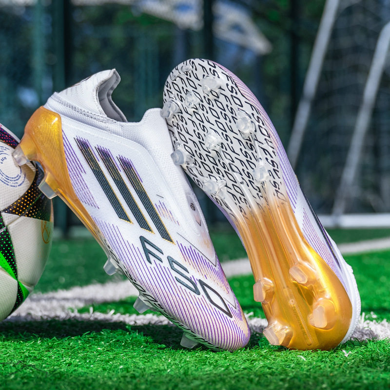 跨境2025新款世界杯足球鞋男女低帮学生AG长钉碎钉比赛训练运动鞋