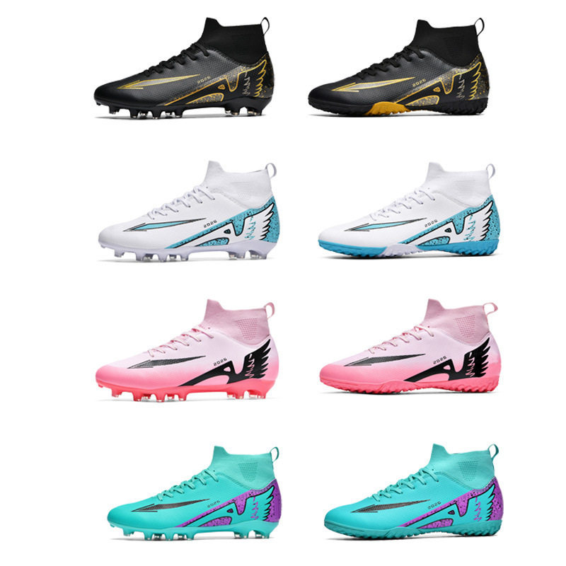 跨境2025新款成人足球鞋男女青少年儿童学生长钉AG碎钉TF训练