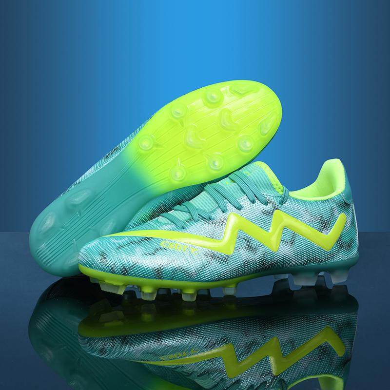 跨境新青少年成人学生男长钉AG碎钉TF低帮人造草地比赛训练足球鞋