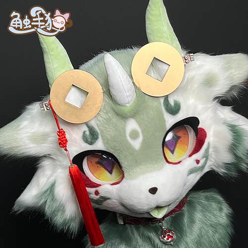 【触手猫 】国潮眼镜furry萌系铜钱眼镜福瑞配饰国风眼镜节日款
