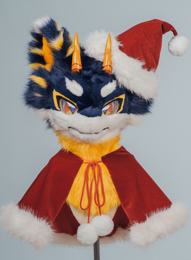触手猫fursuit 披风 圣诞帽  蝴蝶结  furry圣诞披风配件套