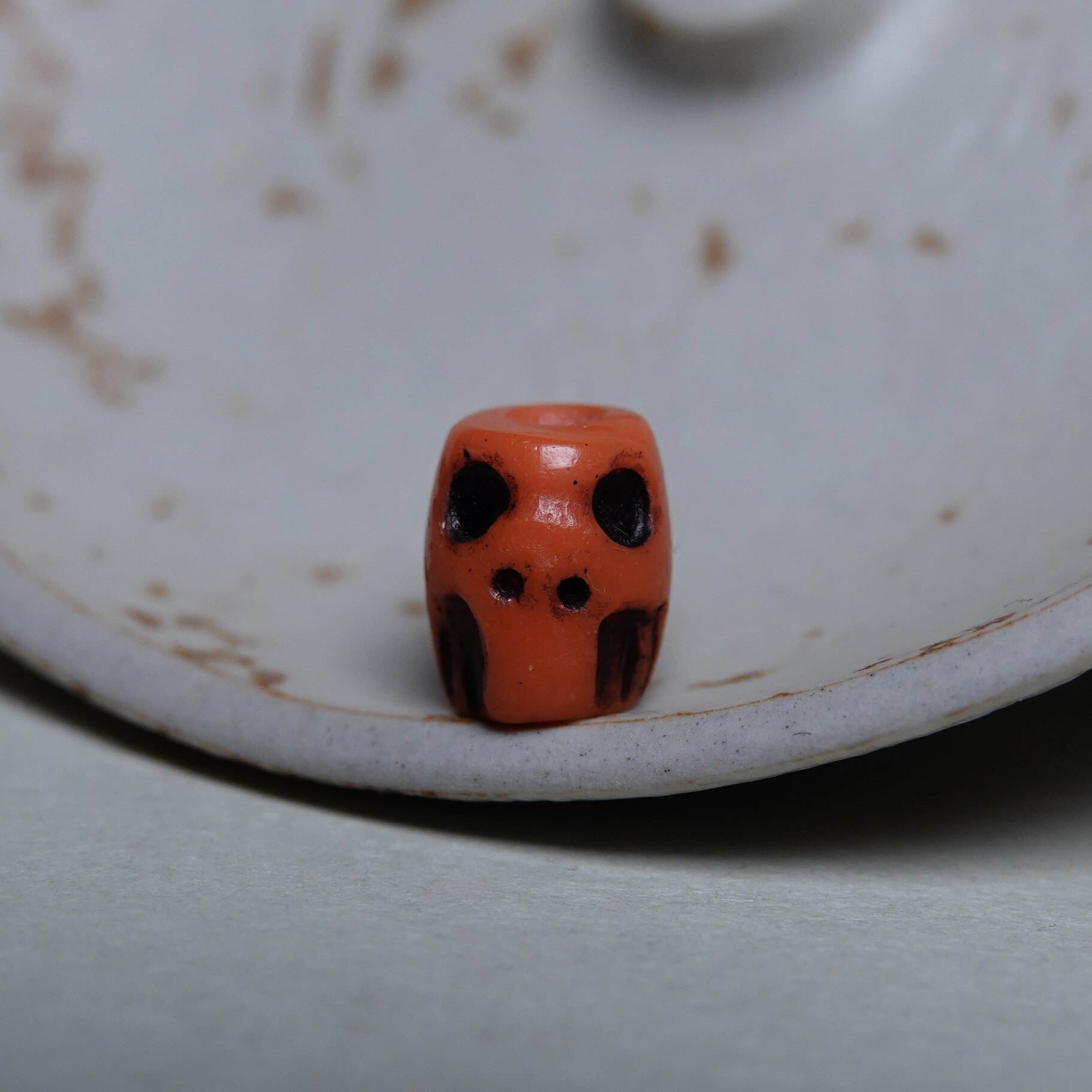 牧区原生态老琉璃尸陀林主单珠文玩纯手工DIY念珠手串腰珠配饰