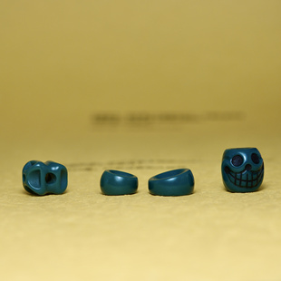 藏式仿正绿绿松石隔珠老料器手磨金刚杵佛珠隔片尸陀林主腰珠隔珠