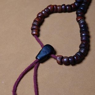 牧区原生态影子木一体式三通佛头带咒点种子字文玩念珠束尾配饰