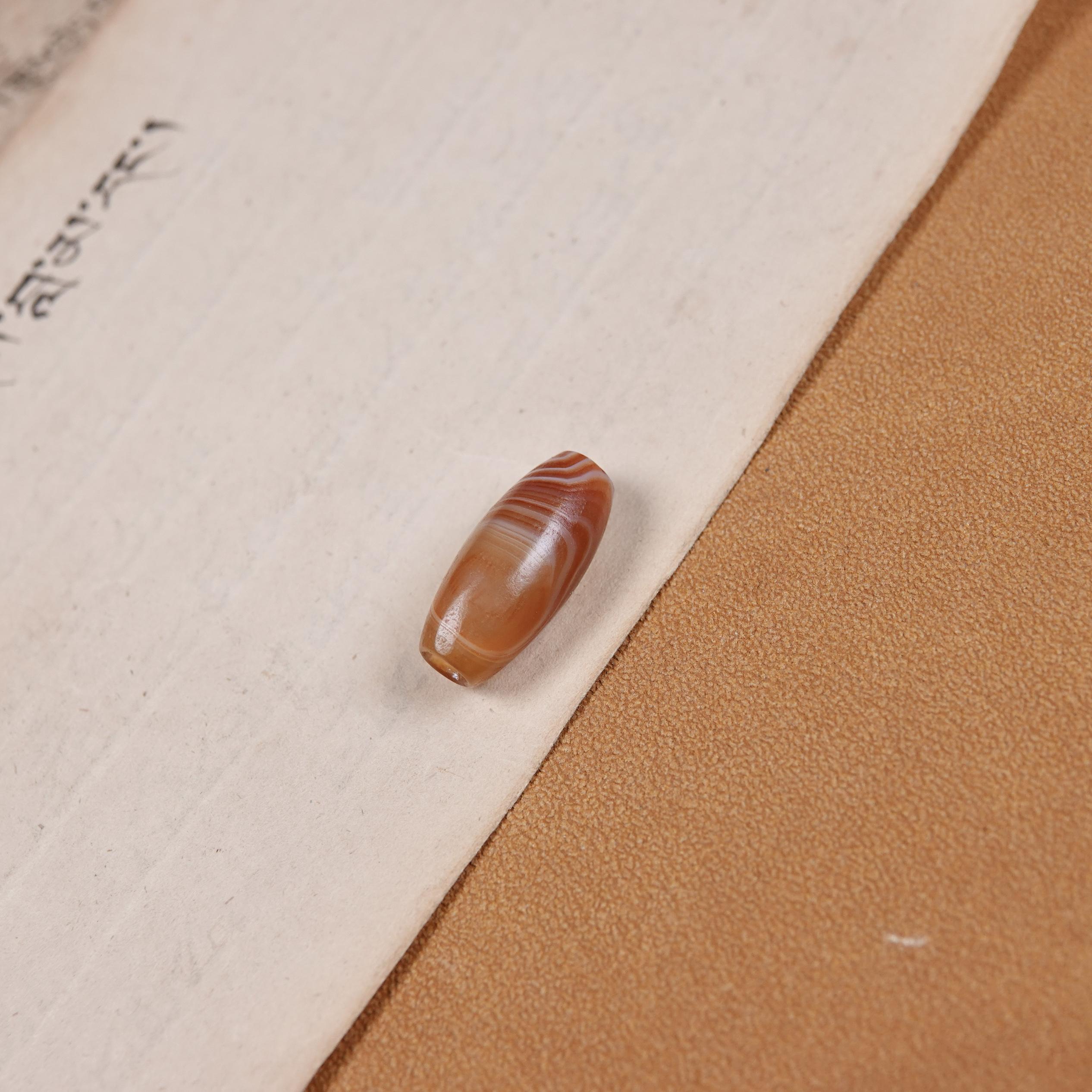 西藏开门老缠丝玛瑙单珠文玩纯手工念珠项链配珠河谷一期一图一物