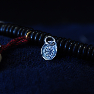 民族风藏式吉祥八宝佛珠侧挂双鹿法轮吊坠民族风首饰文玩DIY