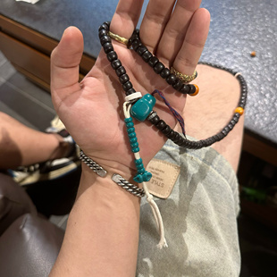 藏式纯手工原生态树脂仿绿松石料器三通计数器侧挂文玩藏传DIY