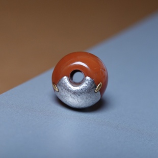 原矿老甘南玛瑙南红后补镶嵌苹果型藏式 文玩纯手工念珠手串百搭