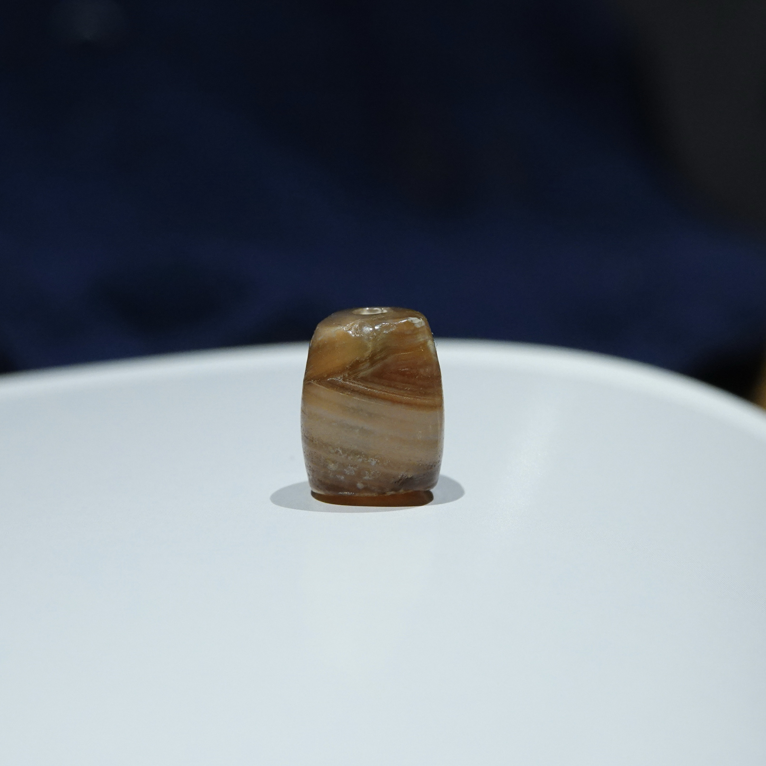 开门藏系天然老缠丝玛瑙天珠包浆磨损到位念珠配珠文玩diy锁骨链