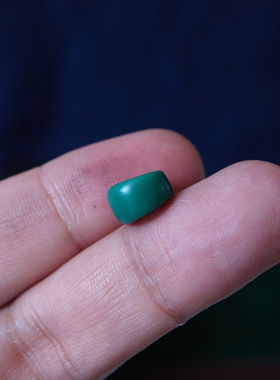 9.8mm西藏民纯手工马蹄珠特色绿色料器散珠隔片垫珠磨损料珠大肠