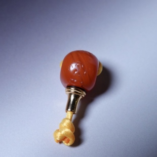 天然原矿老南红三通佛头配珠文玩纯手工DIY念珠手持束尾百搭配饰