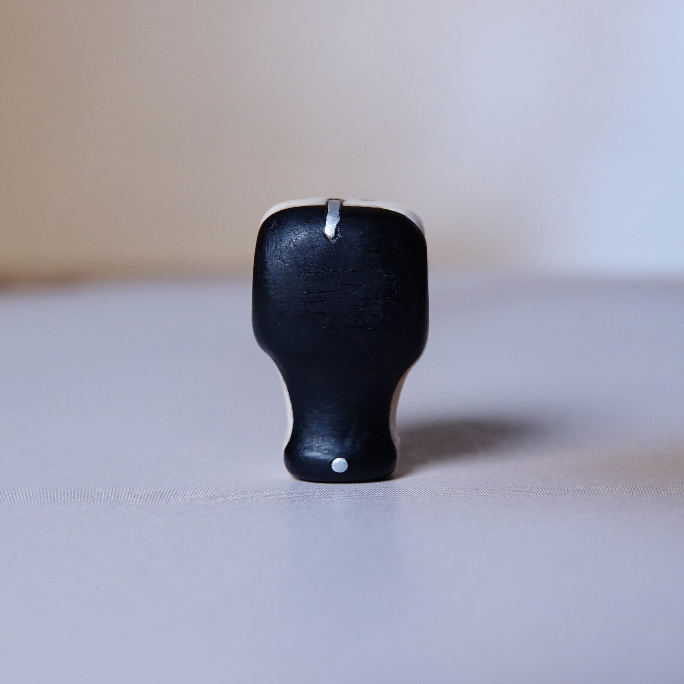 纯手工高白紫檀镶嵌银钉一体式三通佛头文玩DIY佛珠手持束尾配饰