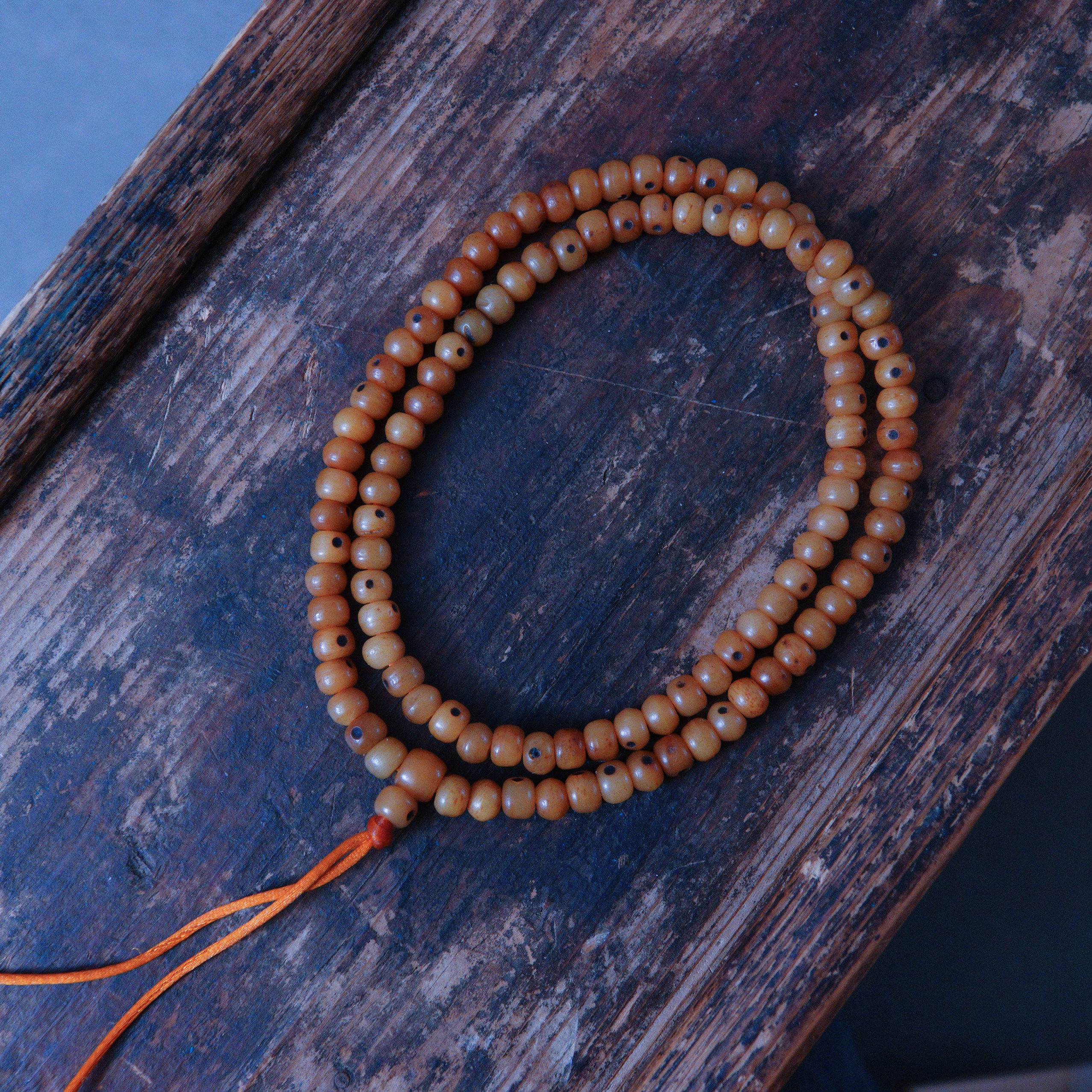 小号藏式手工满咒点牦牛骨念珠108颗藏式手链佛珠首饰手串配件