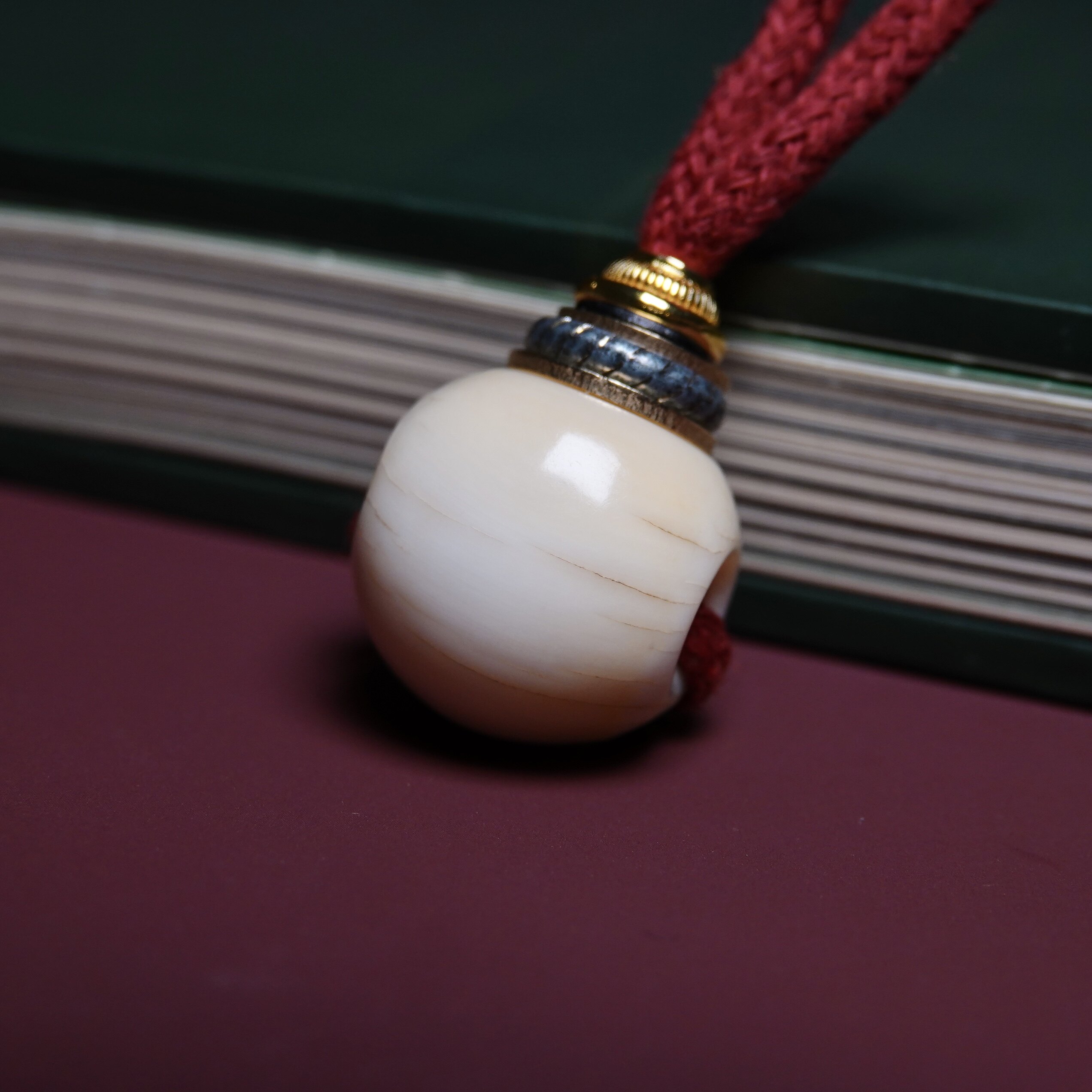 18mm老高白三通佛头配件超润全品文玩纯手工念珠束尾百搭一图一物